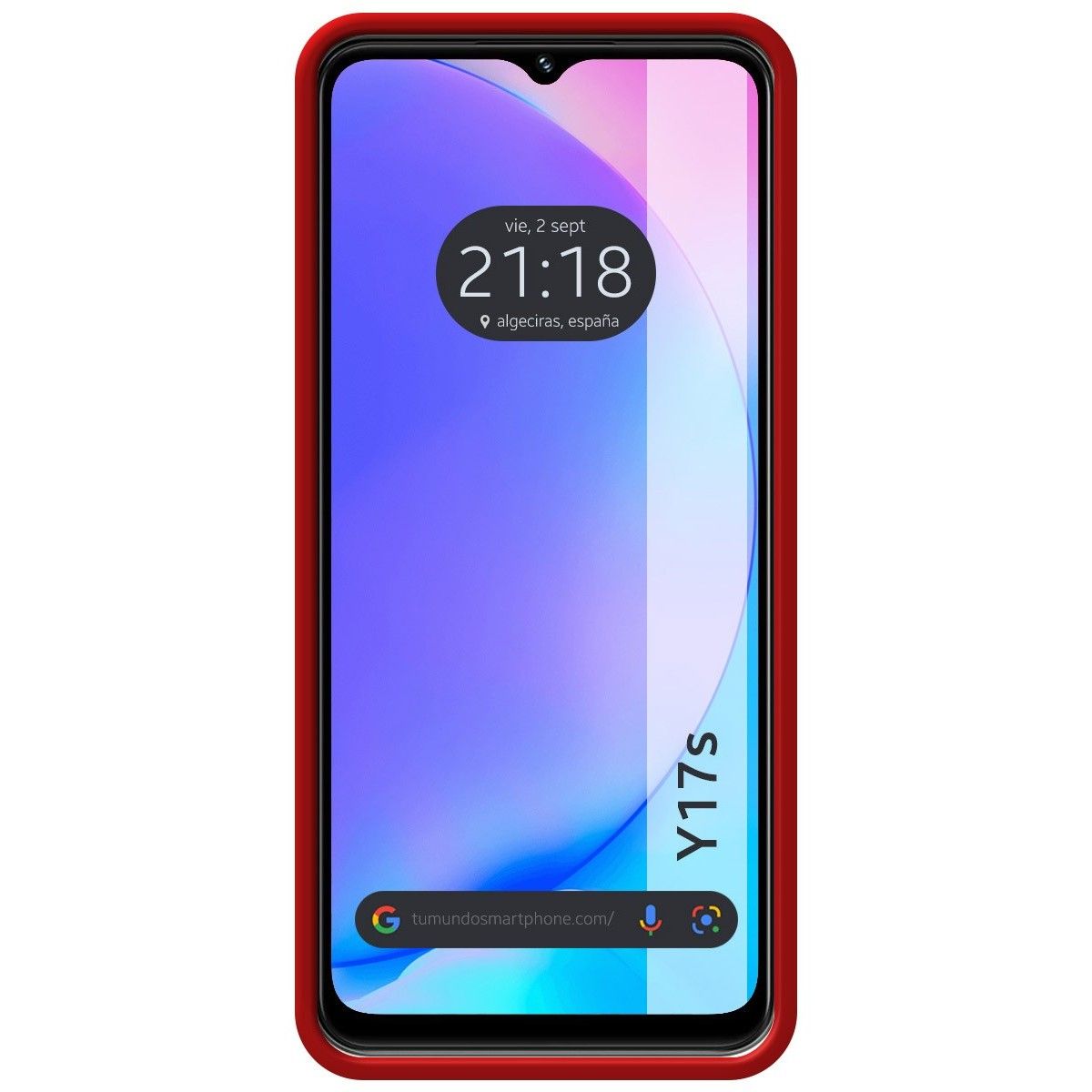 Funda Silicona Líquida Ultra Suave para Vivo Y17s color Roja