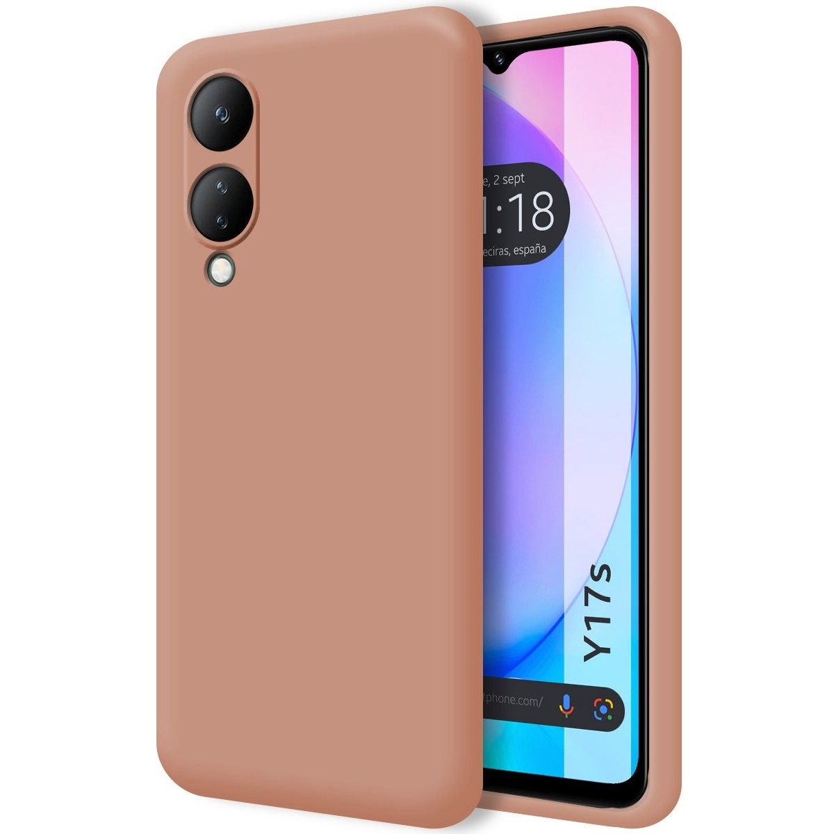 Funda Silicona Líquida Ultra Suave para Vivo Y17s color Rosa
