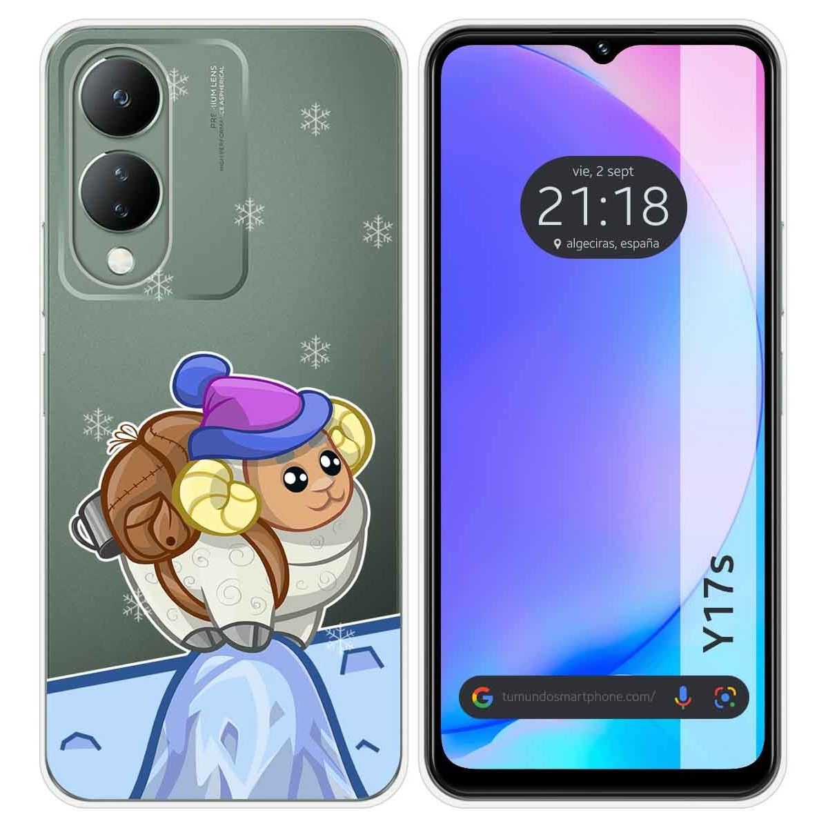 Funda Silicona Transparente para Vivo Y17s diseño Cabra Dibujos