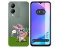 Funda Silicona Transparente para Vivo Y17s diseño Conejo Dibujos