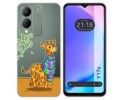 Funda Silicona Transparente para Vivo Y17s diseño Jirafa Dibujos