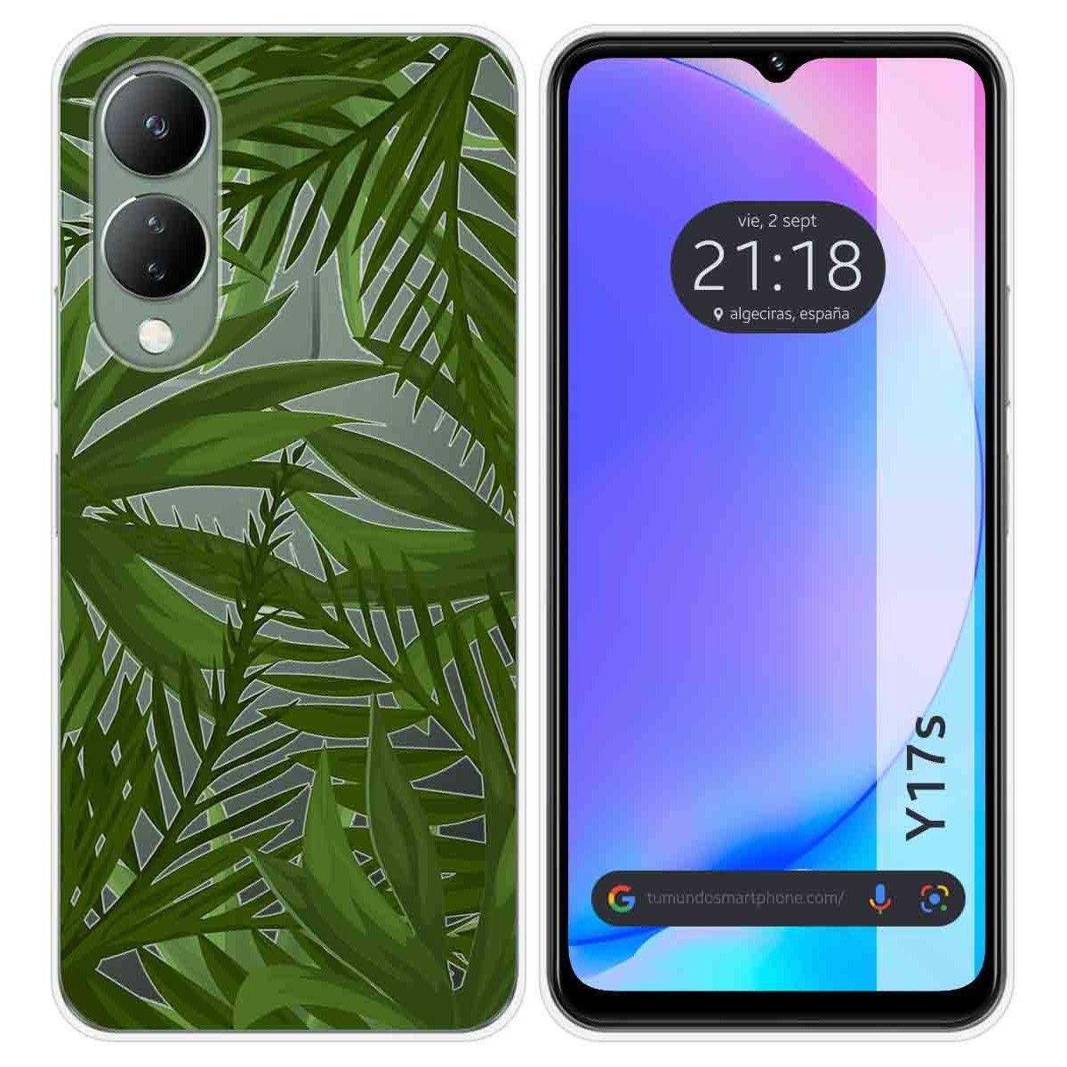 Funda Silicona Transparente para Vivo Y17s diseño Jungla Dibujos