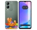 Funda Silicona Transparente para Vivo Y17s diseño Leopardo Dibujos