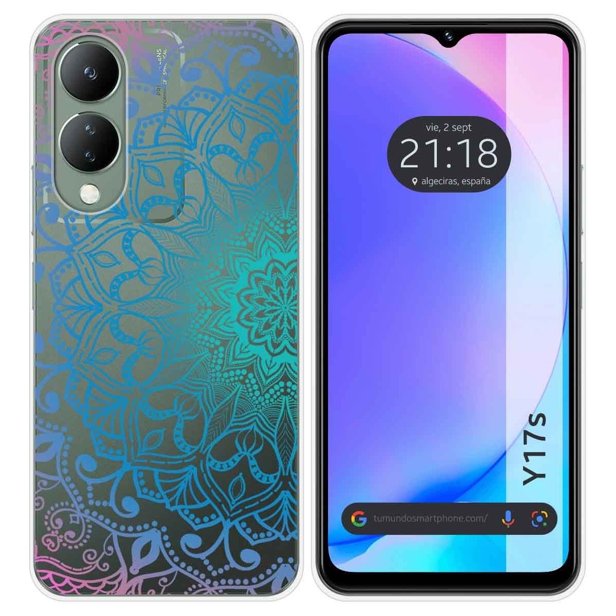 Funda Silicona Transparente para Vivo Y17s diseño Mandala Dibujos
