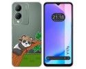 Funda Silicona Transparente para Vivo Y17s diseño Panda Dibujos