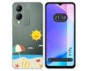 Funda Silicona Transparente para Vivo Y17s diseño Playa Dibujos