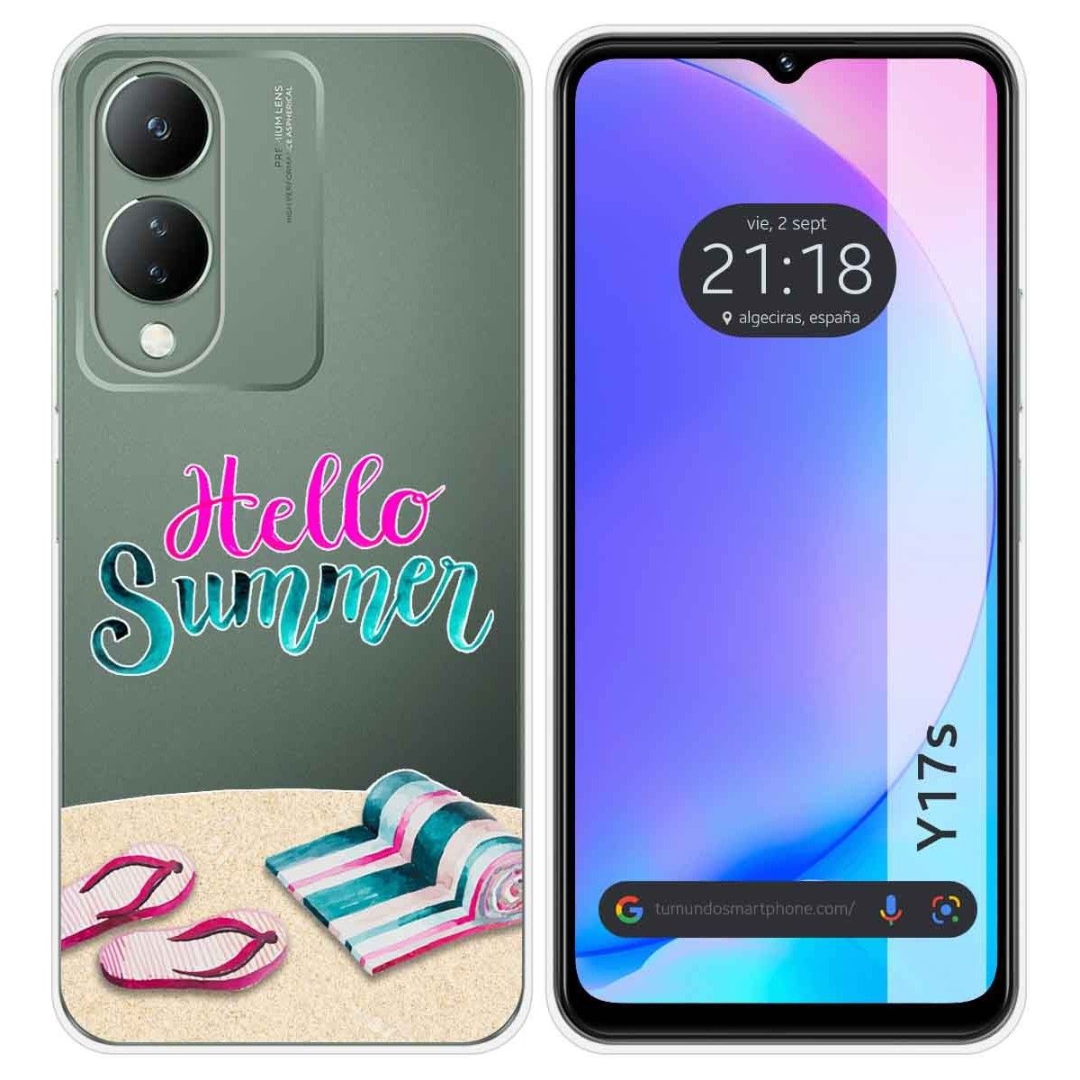 Funda Silicona Transparente para Vivo Y17s diseño Summer Dibujos