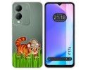 Funda Silicona Transparente para Vivo Y17s diseño Tigre Dibujos