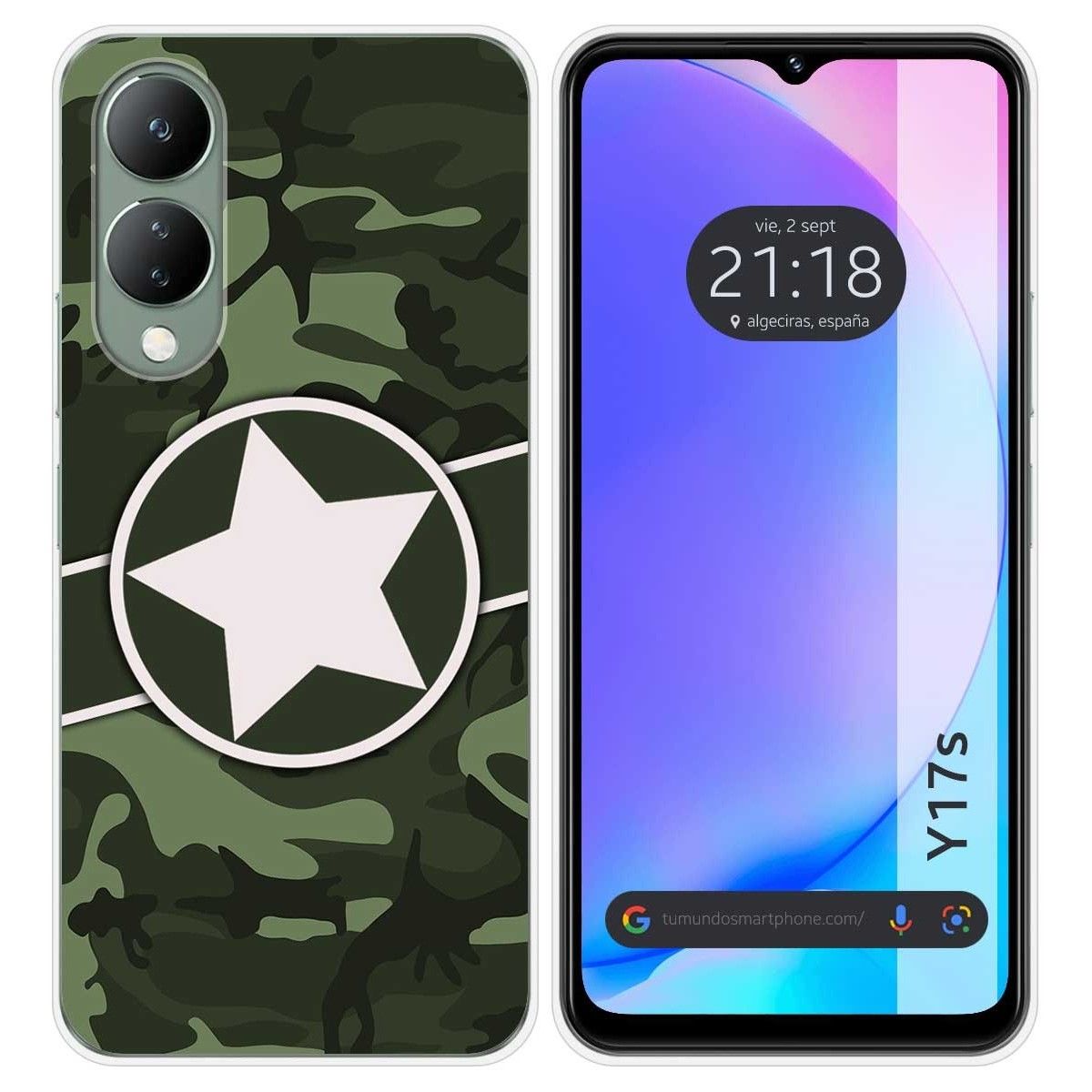 Funda Silicona para Vivo Y17s diseño Camuflaje 01 Dibujos