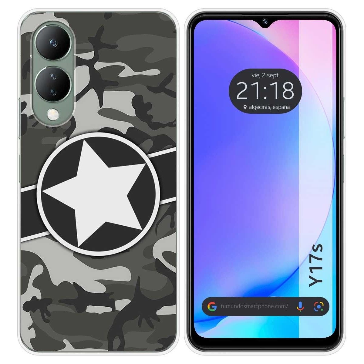 Funda Silicona para Vivo Y17s diseño Camuflaje 02 Dibujos