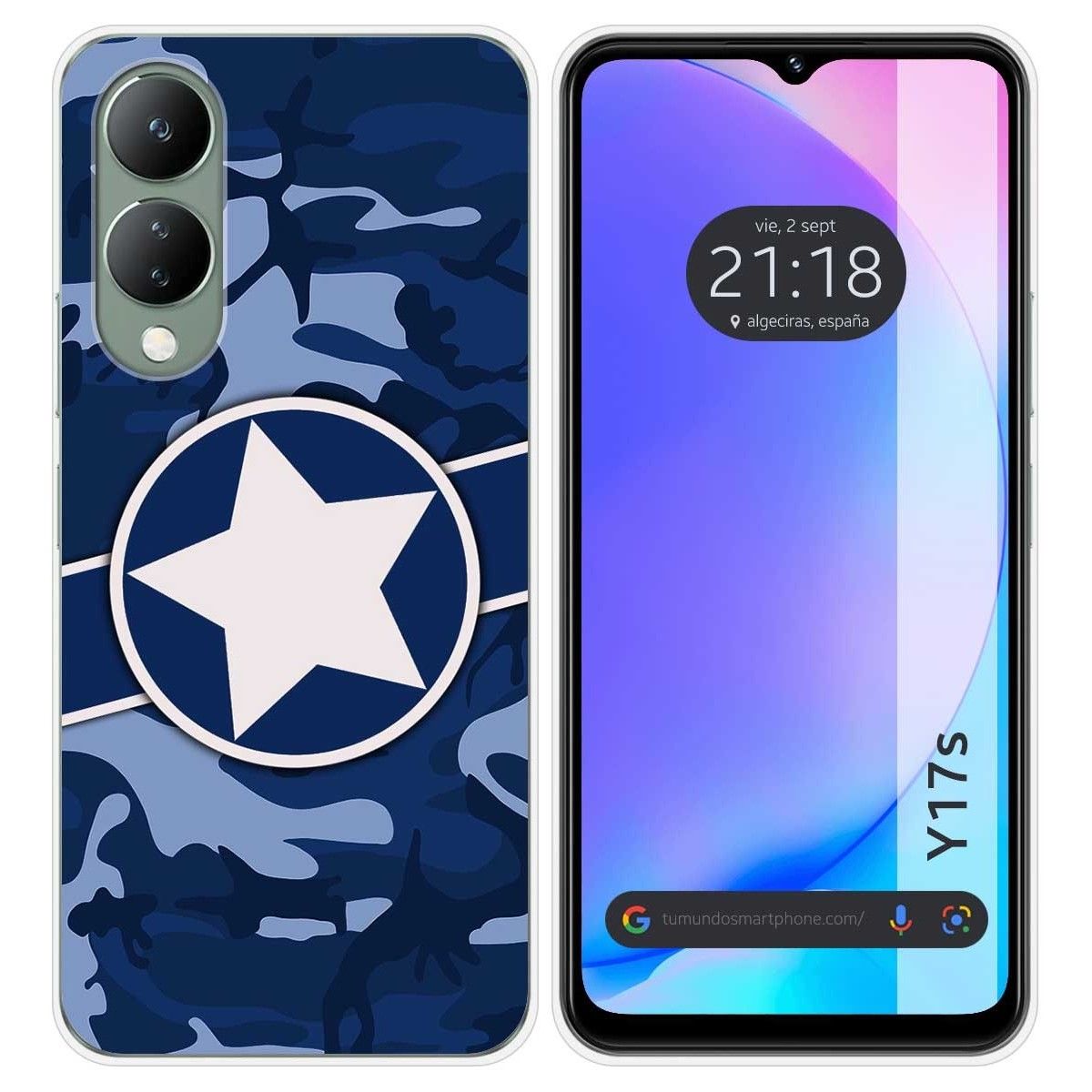 Funda Silicona para Vivo Y17s diseño Camuflaje 03 Dibujos
