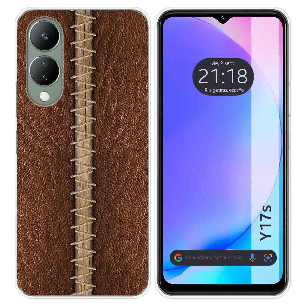 Funda Silicona para Vivo Y17s diseño Cuero 01 Dibujos