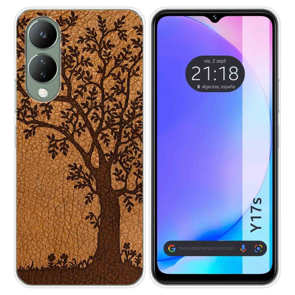 Funda Silicona para Vivo Y17s diseño Cuero 03 Dibujos