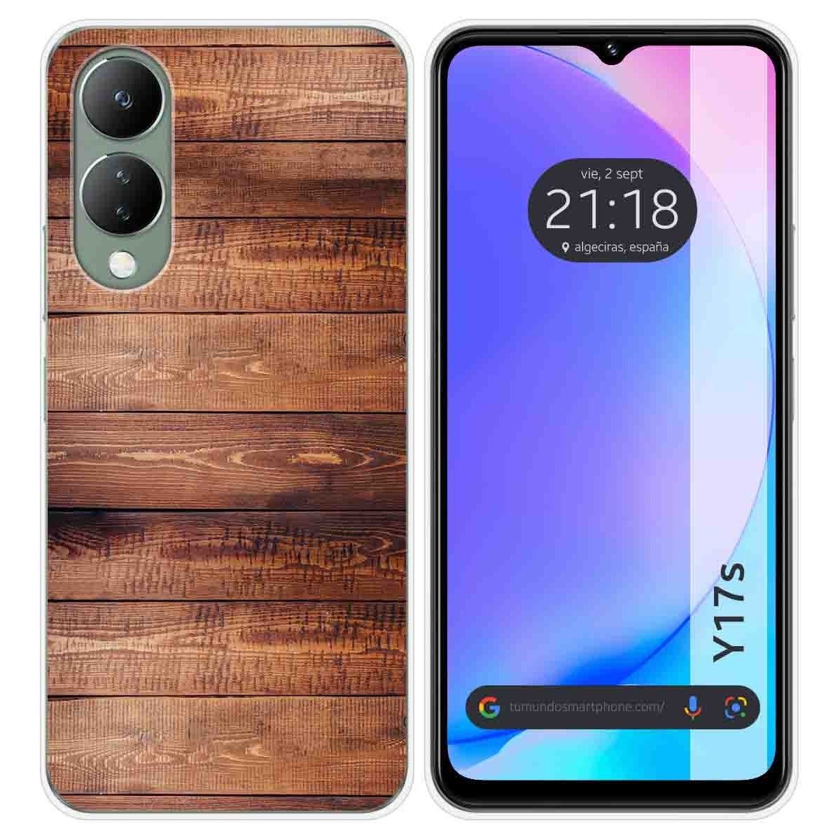 Funda Silicona para Vivo Y17s diseño Madera 02 Dibujos