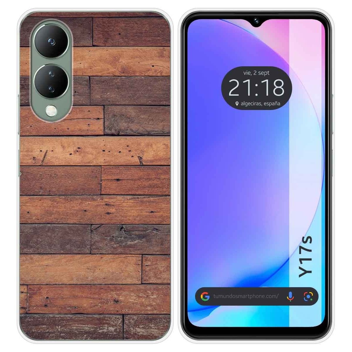 Funda Silicona para Vivo Y17s diseño Madera 03 Dibujos