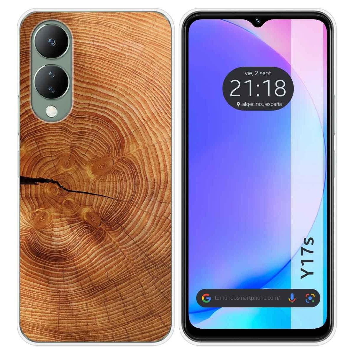 Funda Silicona para Vivo Y17s diseño Madera 04 Dibujos