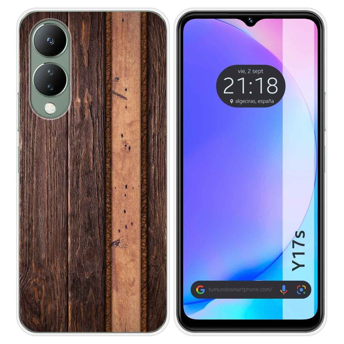 Funda Silicona para Vivo Y17s diseño Madera 05 Dibujos