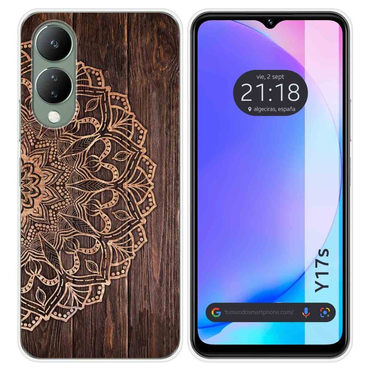 Funda Silicona para Vivo Y17s diseño Madera 06 Dibujos