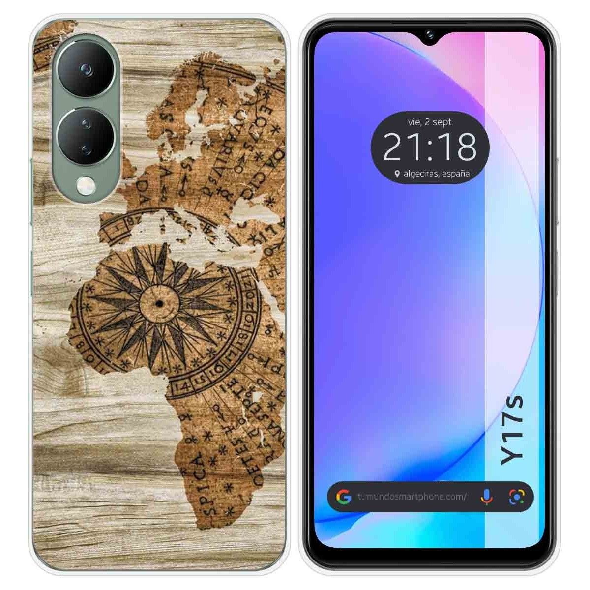 Funda Silicona para Vivo Y17s diseño Madera 07 Dibujos