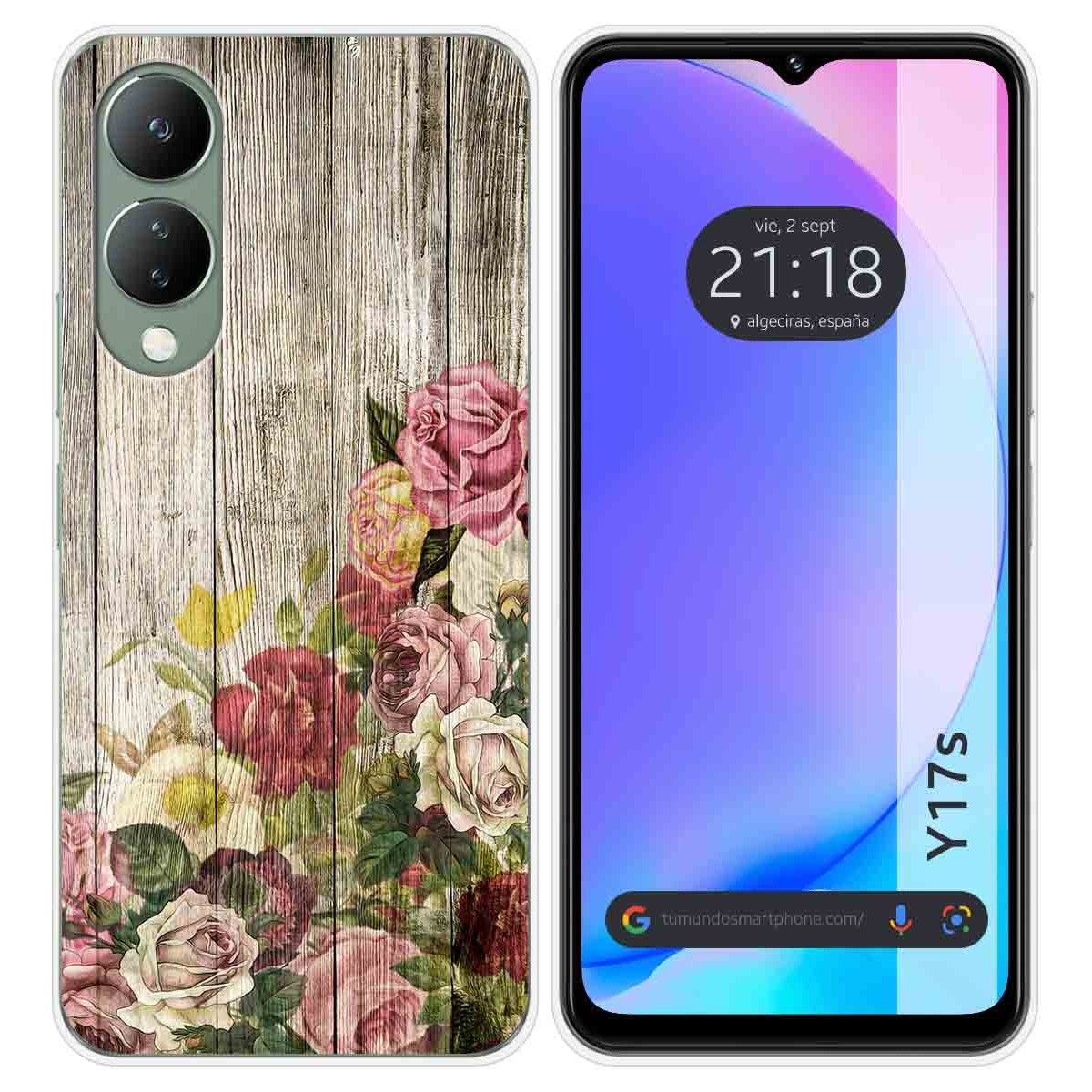Funda Silicona para Vivo Y17s diseño Madera 08 Dibujos