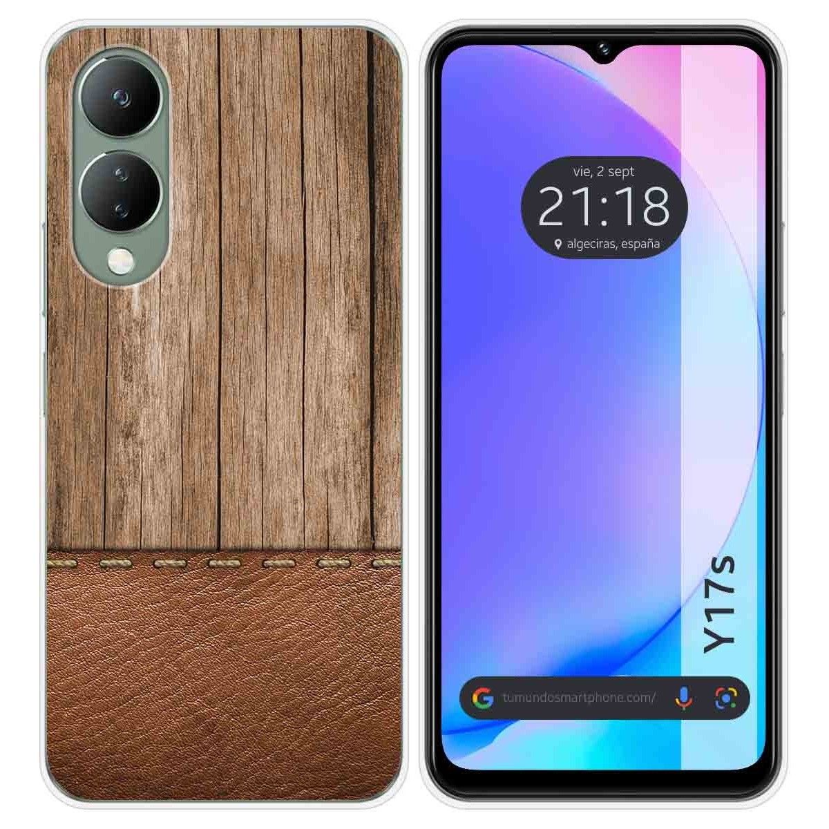 Funda Silicona para Vivo Y17s diseño Madera 09 Dibujos