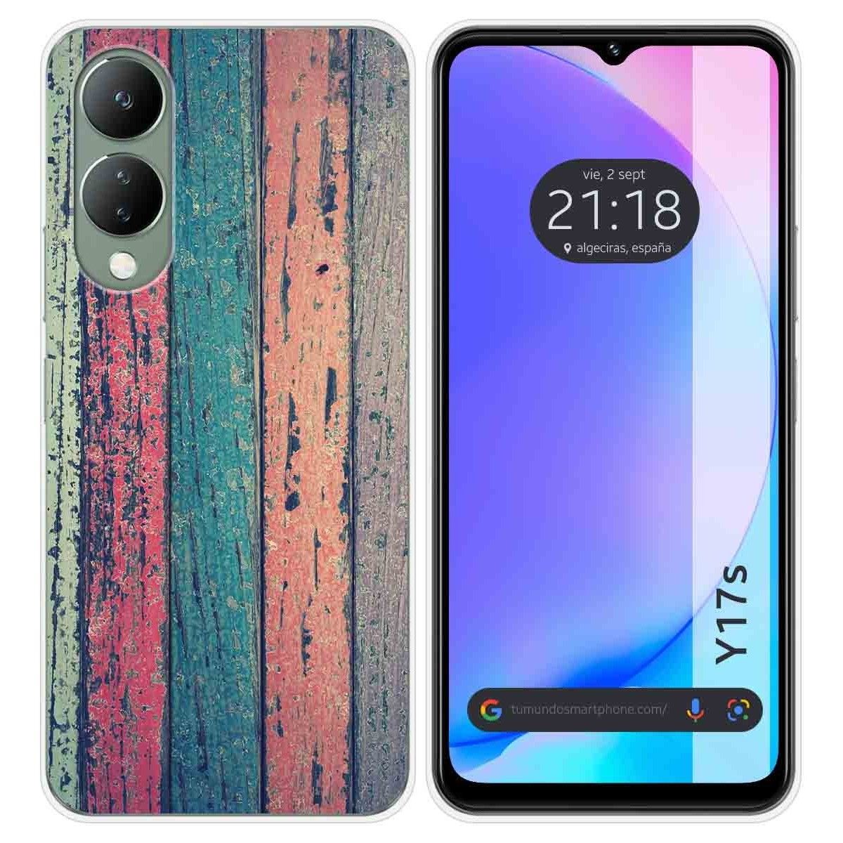 Funda Silicona para Vivo Y17s diseño Madera 10 Dibujos