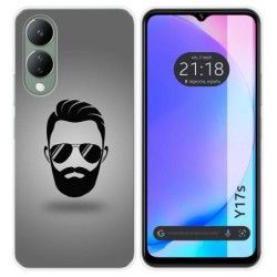 Funda Silicona para Vivo Y17s diseño Barba Dibujos