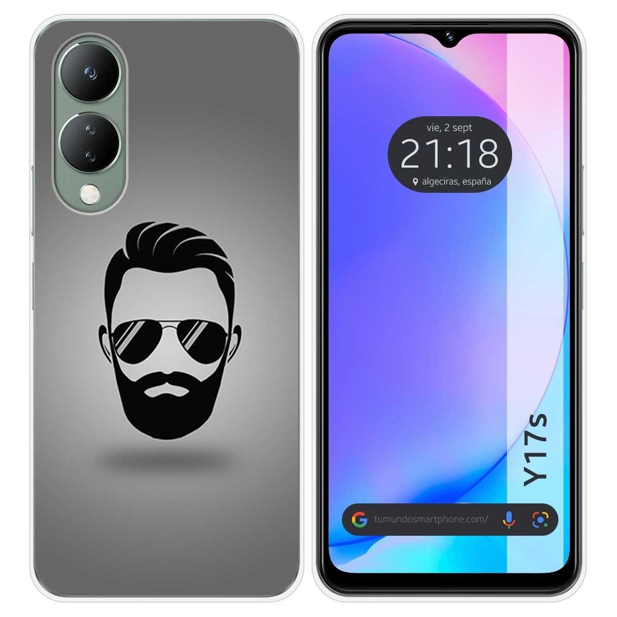 Funda Silicona para Vivo Y17s diseño Barba Dibujos