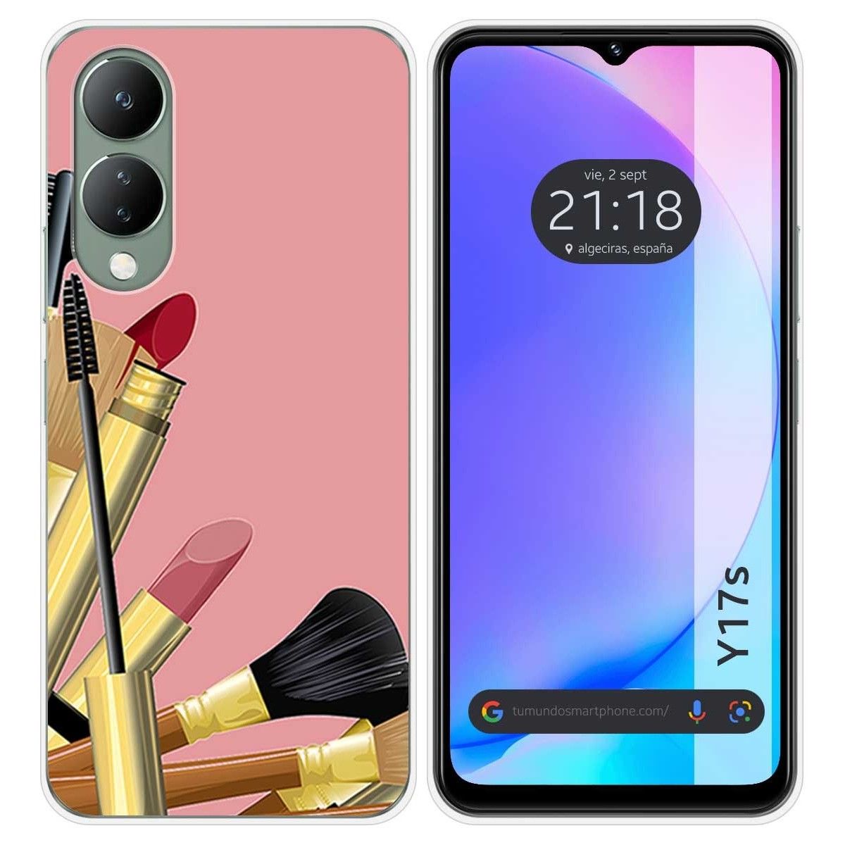 Funda Silicona para Vivo Y17s diseño Brochas Dibujos