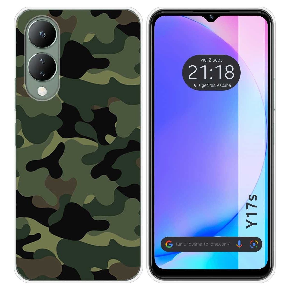 Funda Silicona para Vivo Y17s diseño Camuflaje Dibujos