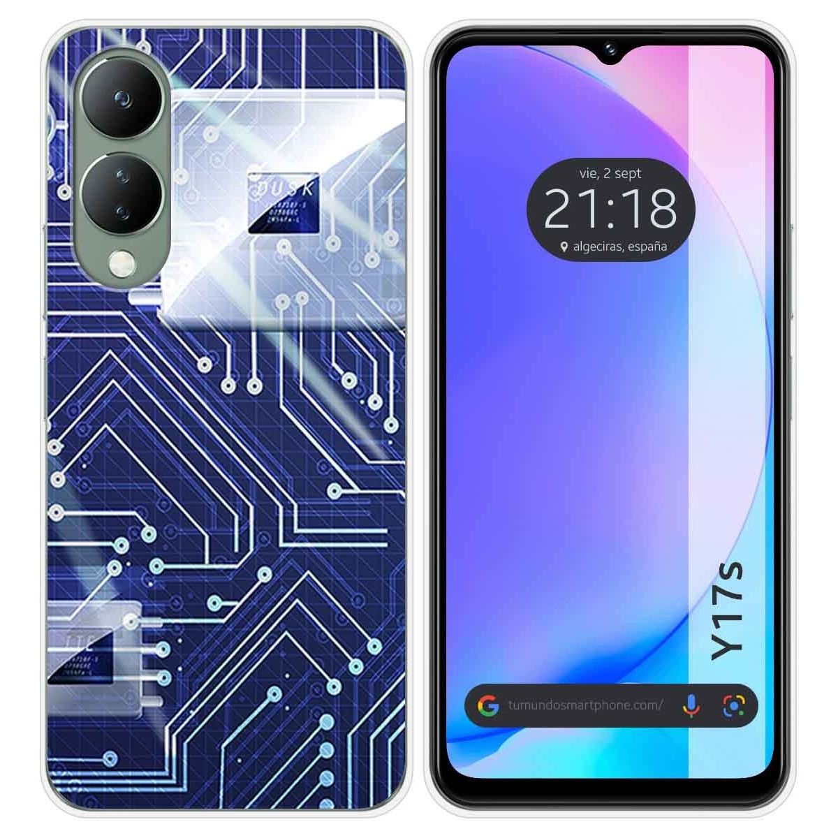 Funda Silicona para Vivo Y17s diseño Circuito Dibujos