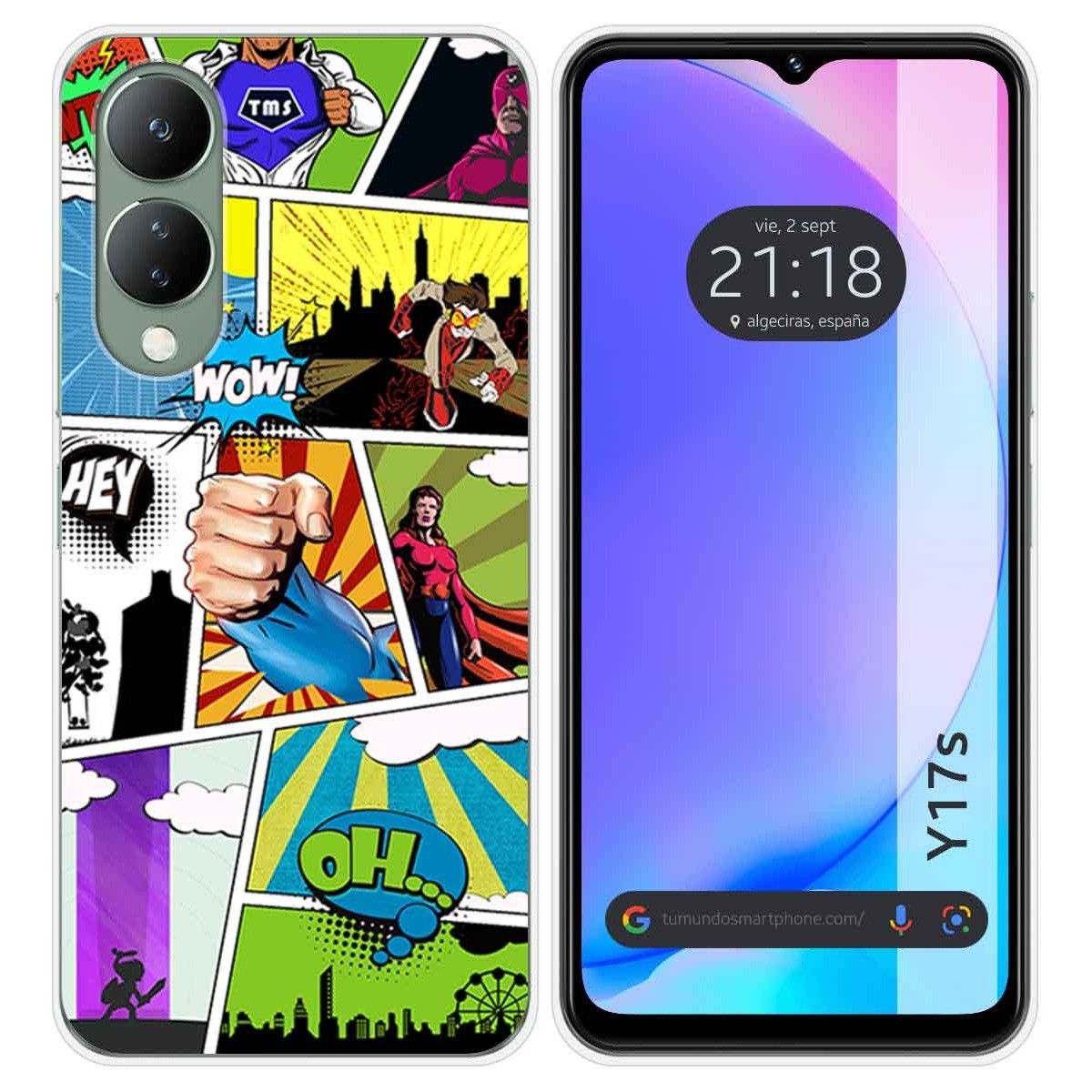 Funda Silicona para Vivo Y17s diseño Comic Dibujos