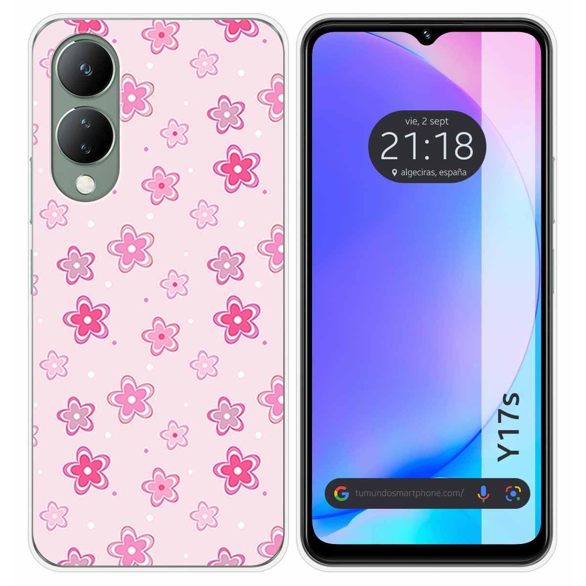 Funda Silicona para Vivo Y17s diseño Flores Dibujos