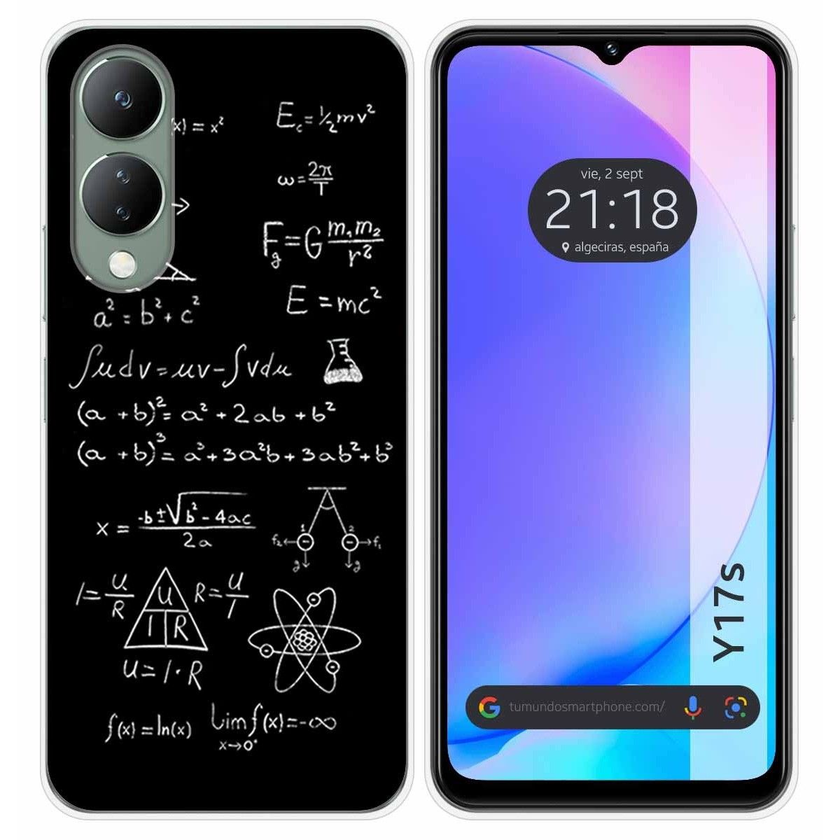 Funda Silicona para Vivo Y17s diseño Formulas Dibujos