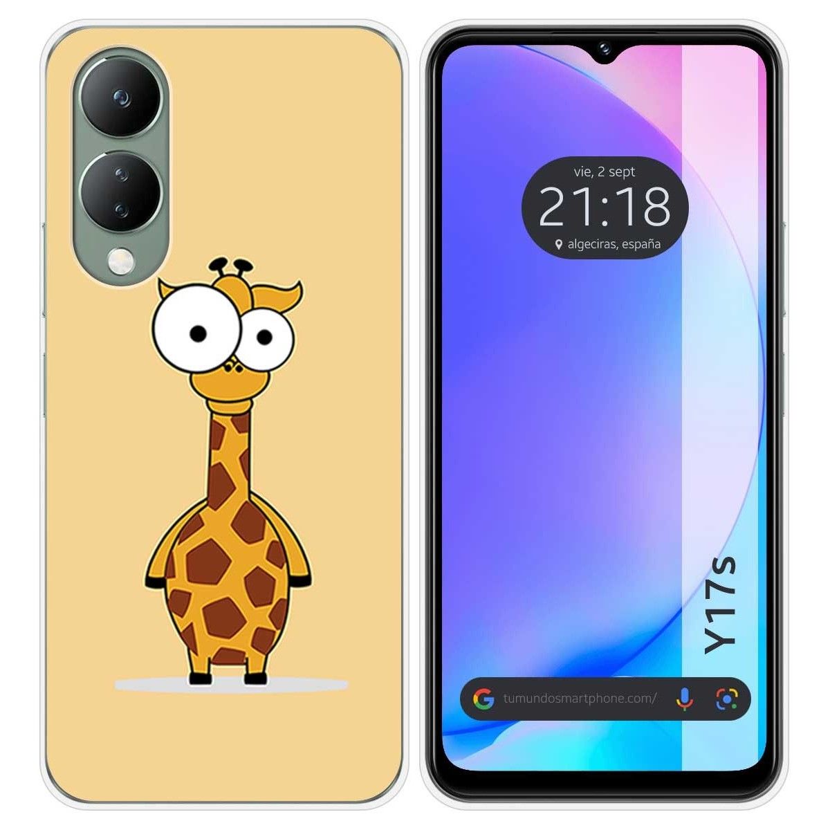 Funda Silicona para Vivo Y17s diseño Jirafa Dibujos