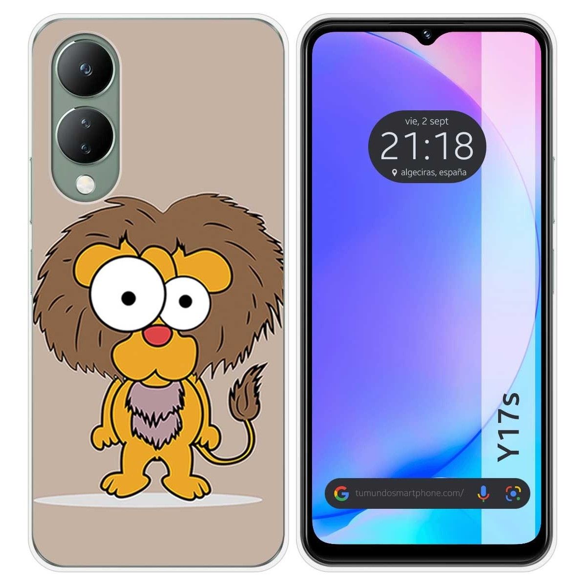 Funda Silicona para Vivo Y17s diseño Leon Dibujos
