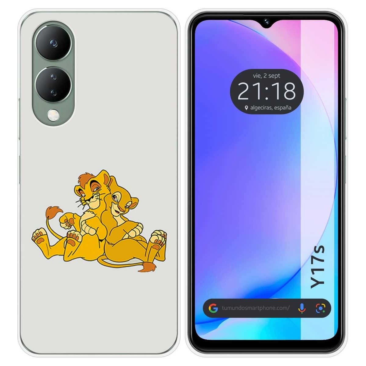 Funda Silicona para Vivo Y17s diseño Leones Dibujos