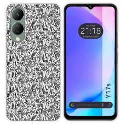 Funda Silicona para Vivo Y17s diseño Letras Dibujos