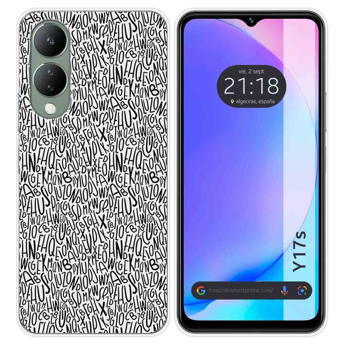 Funda Silicona para Vivo Y17s diseño Letras Dibujos