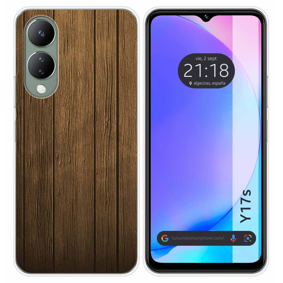 Funda Silicona para Vivo Y17s diseño Madera Dibujos
