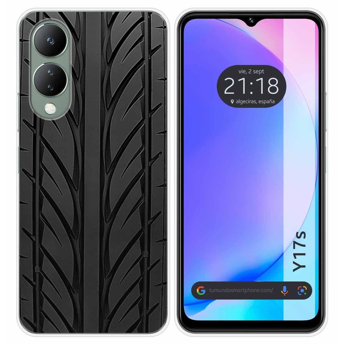 Funda Silicona para Vivo Y17s diseño Neumatico Dibujos