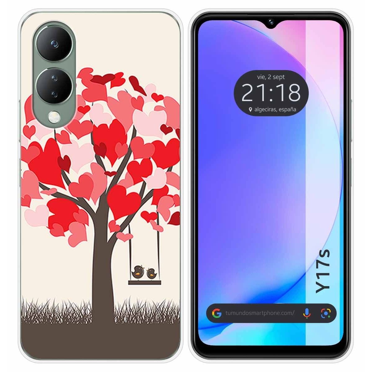 Funda Silicona para Vivo Y17s diseño Pajaritos Dibujos