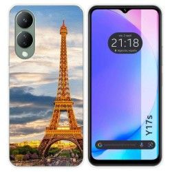 Funda Silicona para Vivo Y17s diseño Paris Dibujos
