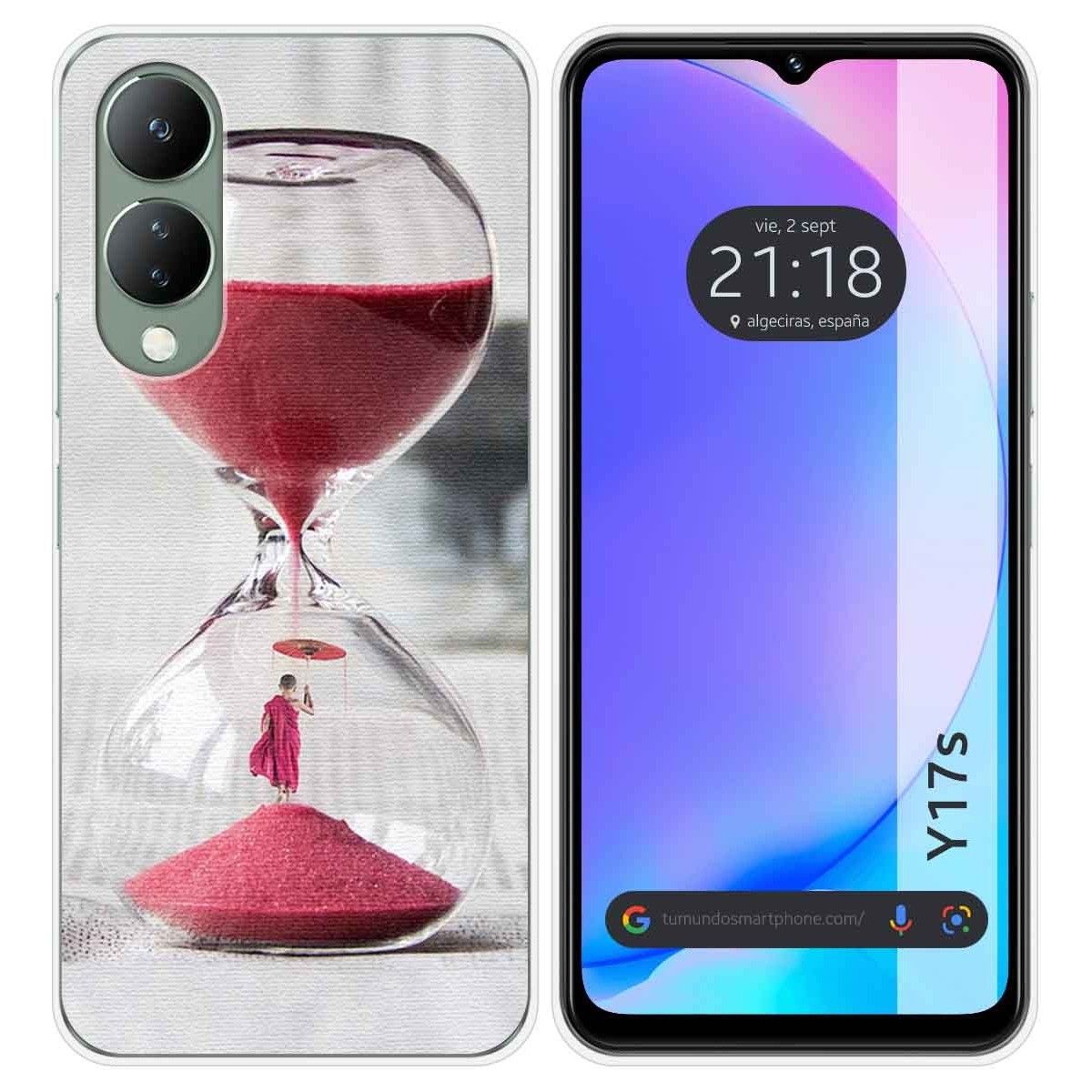 Funda Silicona para Vivo Y17s diseño Reloj Dibujos