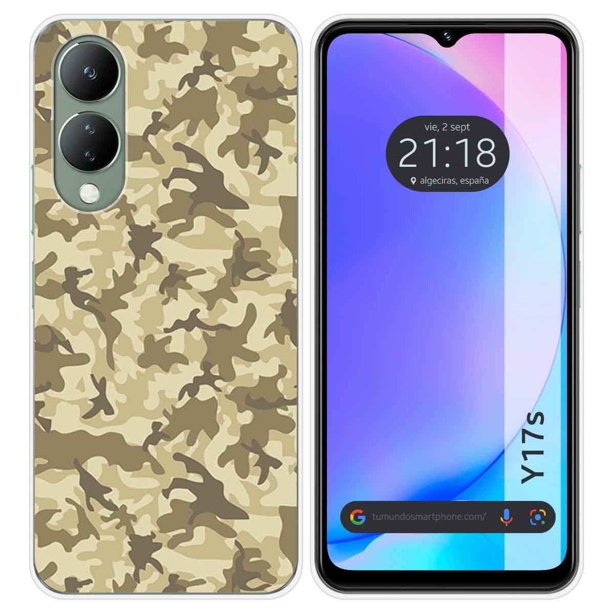 Funda Silicona para Vivo Y17s diseño Sand Camuflaje Dibujos