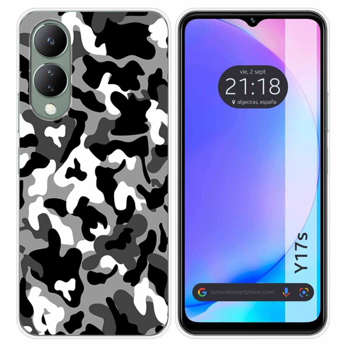 Funda Silicona para Vivo Y17s diseño Snow Camuflaje Dibujos