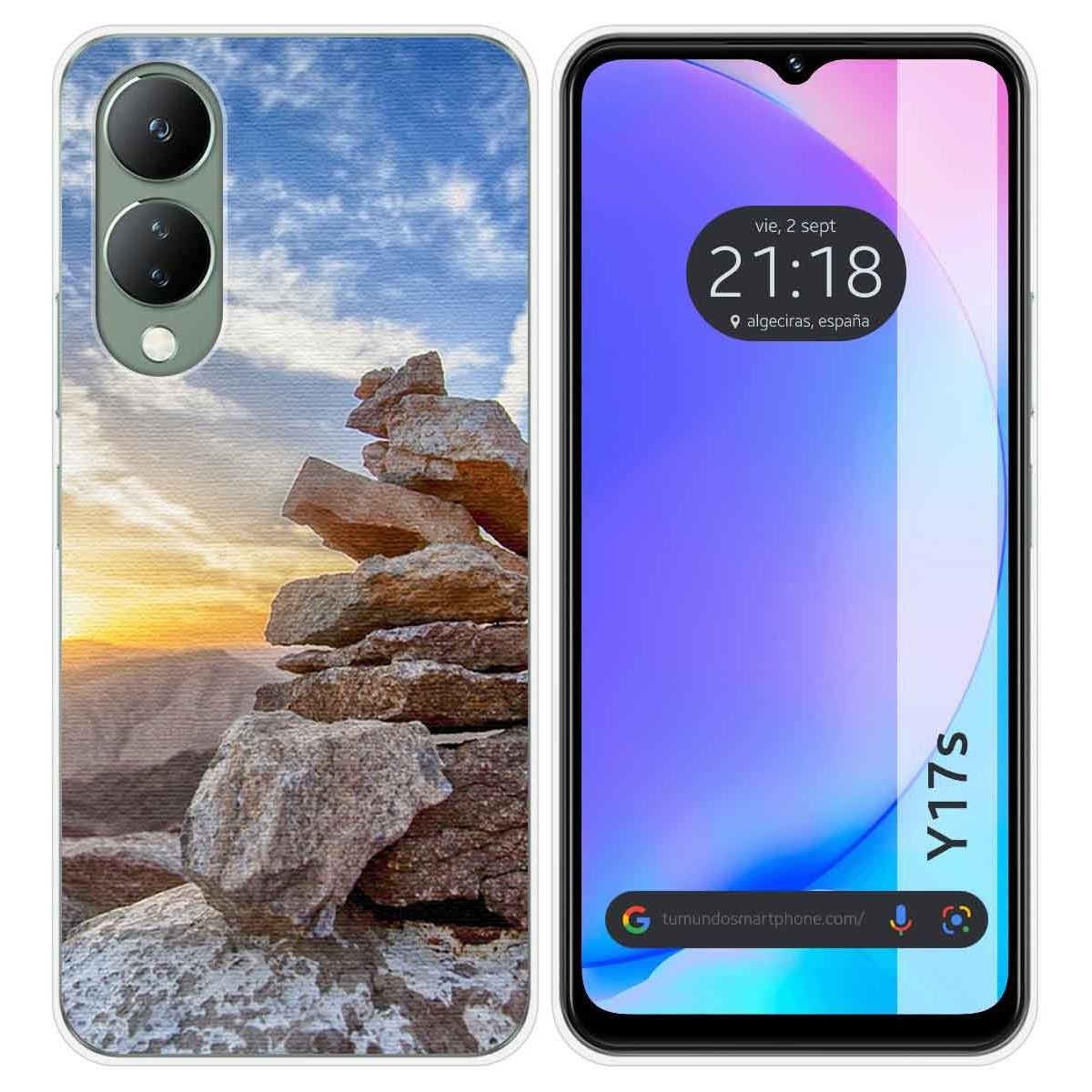 Funda Silicona para Vivo Y17s diseño Sunset Dibujos