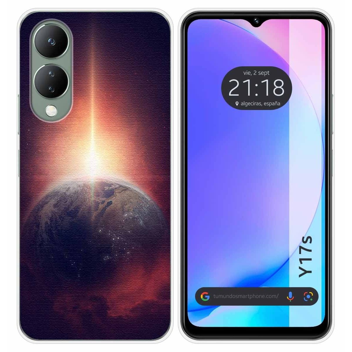 Funda Silicona para Vivo Y17s diseño Tierra Dibujos