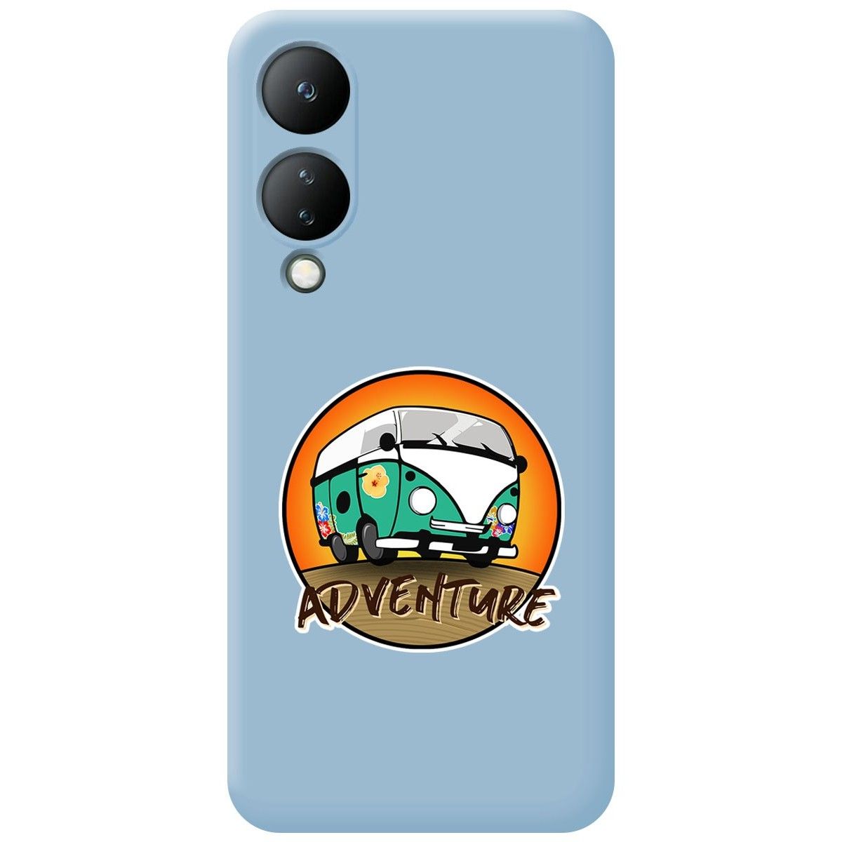 Funda Silicona Líquida Azul para Vivo Y17s diseño Adventure Dibujos