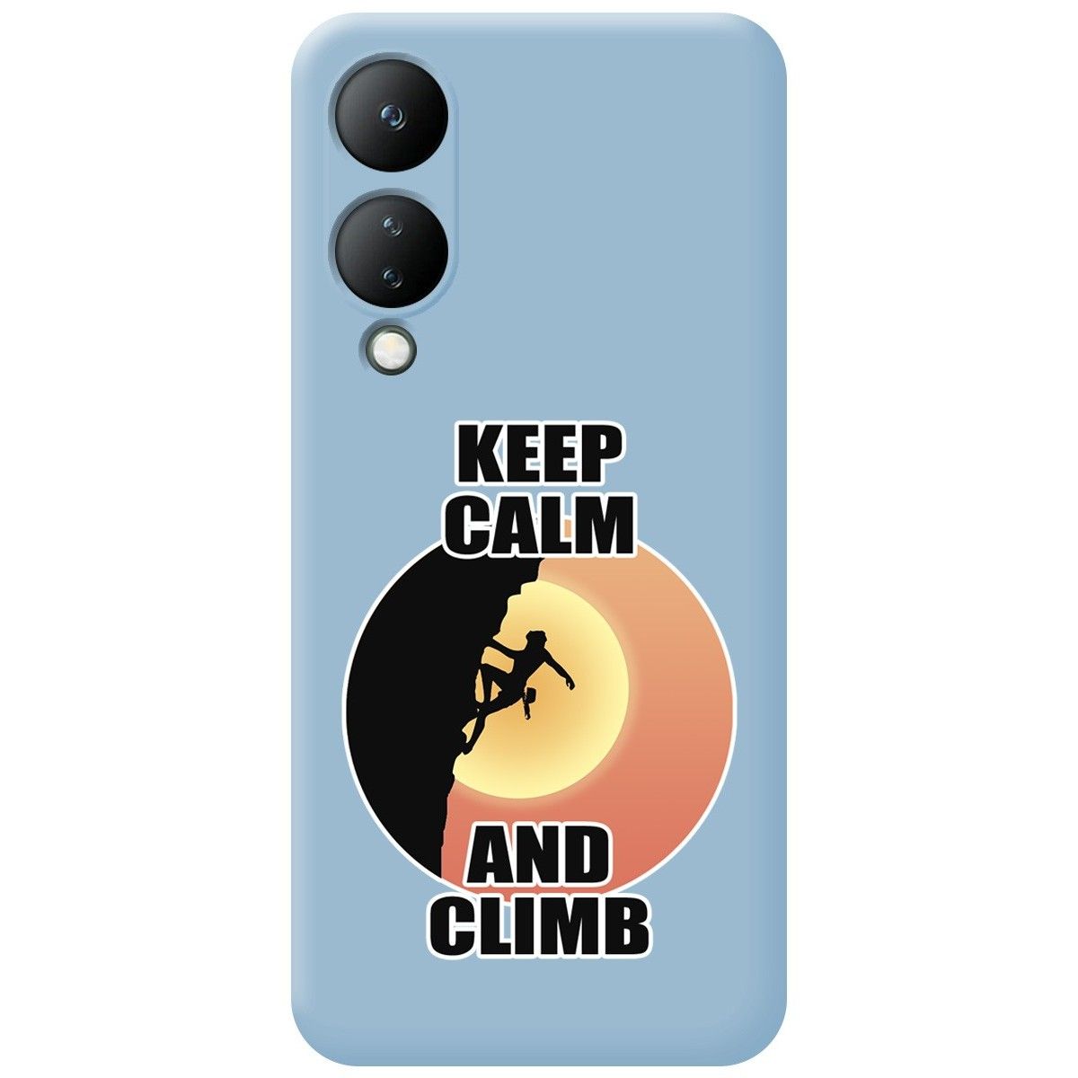 Funda Silicona Líquida Azul para Vivo Y17s diseño Mujer Escalada Dibujos